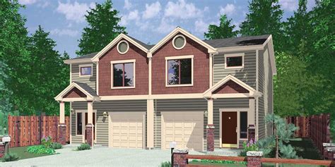 20 Unique Duplex House Plans With Garage In The Middle