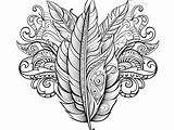Tribal Feather Coloring Page For Download  sketch template