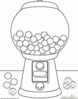 Machine Gumball Gum Coloring Bubble Kids Drawing Worksheets Color  sketch template