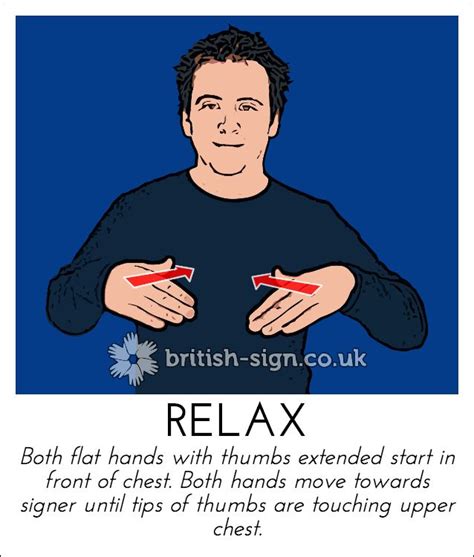 Sign of the Day - RELAX. British Sign Language daily signsLearn British ...