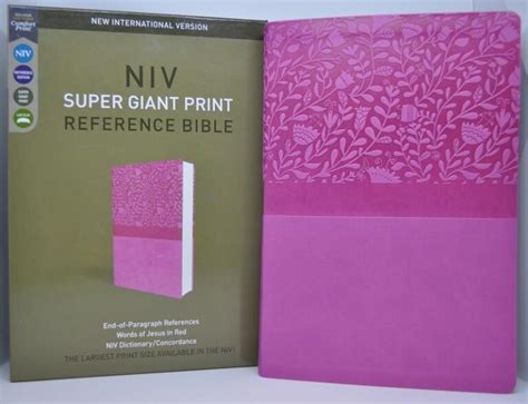 NIV Super Giant Print Reference Bible, Imitation Leather, Pink ...