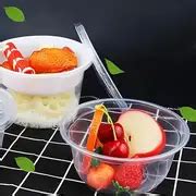 Clear Pp Plastic Salad Bowls Lids Disposable Round Thickened - Temu