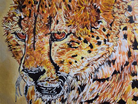 Original Cheetah Acrylic Painting Original Cheetah Acrylic Painting Hand Drawn Art Wildlife Wall ...