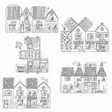 Coloring Christmas City PaperCrafts By Digital Study  TPT sketch template