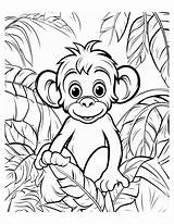 Free Printable Monkey Coloring Pages sketch template