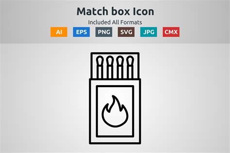 Match Box Vector Outline Icon Graphic by abidehtisham198 · Creative Fabrica