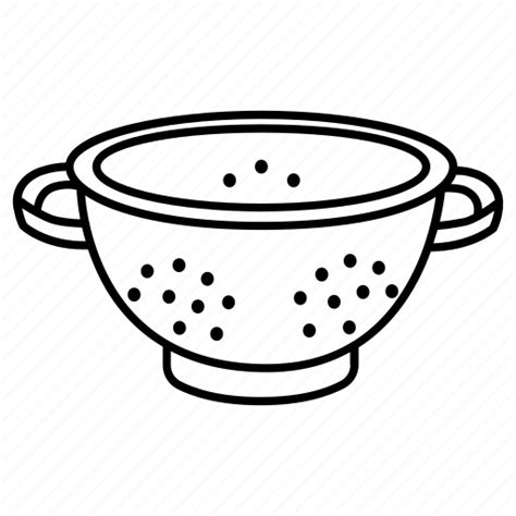 Colander, cullender, draining, kitchen, pasta, strainer, utensil icon