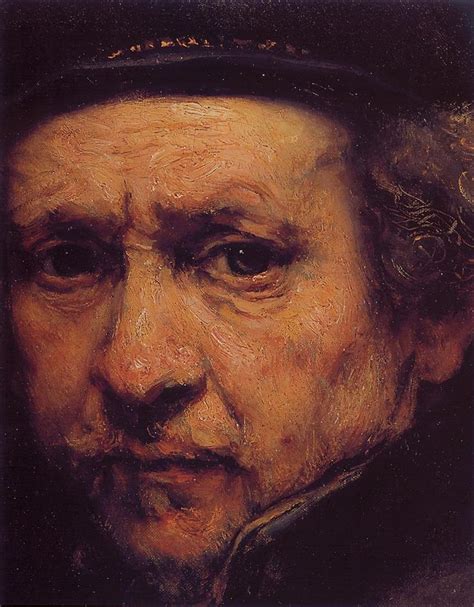 Rembrandt Self Portrait with Beret and Turned-Up Collar (right) 1659 oil on canvas, 84.4x66cm ...