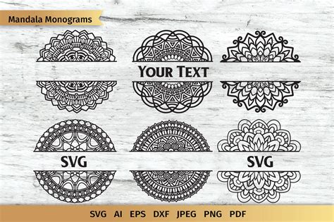 Free Mandala Split Monogram SVG, PNG, EPS & DXF by Designbundles – Free ...