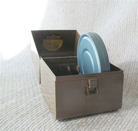 Film Reel Case Metal Box 8mm Storage Container Industrial Chic