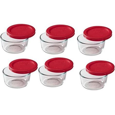 Pyrex 1-cup Storage Containers (pack Of 6) - Total 12-piece Value Pack : Target