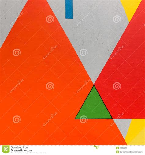 Abstract Painting Art with Geometric Shapes: Colorful Triangles Stock Photo - Image of ...