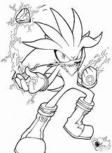 Dark Super Silver The Hedgehog Coloring Pages sketch template