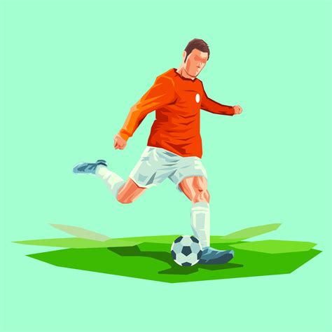 Creative Soccer Player Kicks The Ball Vector Illustration 211008 Vector Art at Vecteezy