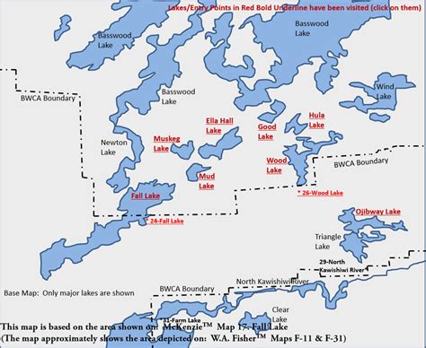 Boundary Waters Canoe Area (BWCA) - Fall Lake Map