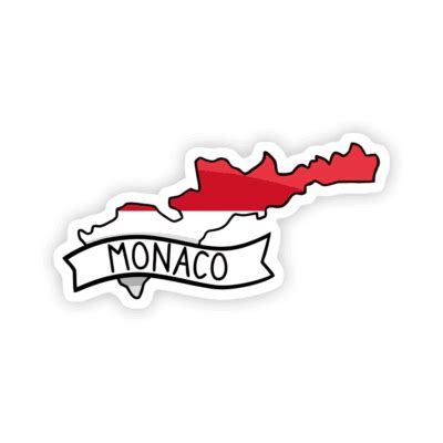 Monaco Flag Map Sticker – stickermirchi.com