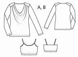 Sewing Patterns  Burda Style BurdaStylecom Cowl Neck Shirt Top sketch template