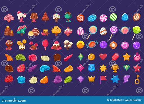 Colorful Jelly Glossy Figures of Different Shapes, Sweet Candy Land ...