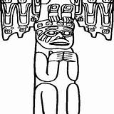Totem Poles Vector Coloring Page  Kids Play Color sketch template
