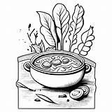 Desenho Para Colorir De sopa Vegetais · Creative Fabrica sketch template