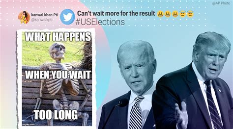 People share memes and jokes while waiting for results of key states in US presidential polls ...