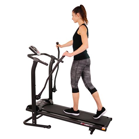 Adjustable Incline Manual Treadmill with Arm Exercisers and Pulse Moni ...