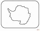 Antarctica Coloring Pages Flag Map Maps Continents North Outline  sketch template