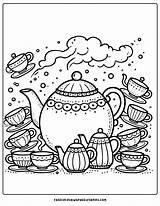17 Tea Party Coloring Pages  For Kids sketch template