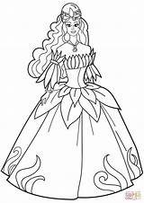 Desenho De Princesa Com Vestido Flor Para Colorir  Desenhos sketch template