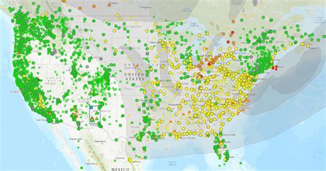 Current Air Quality Map For United States and Canada