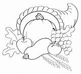Thanksgiving Coloring Pages Cornucopia sketch template