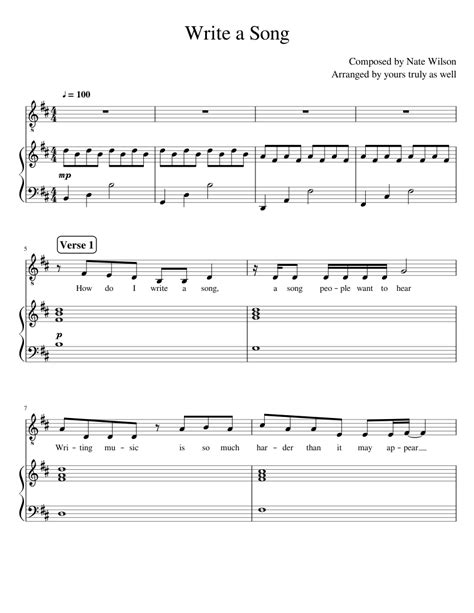 How do I Write a Song? Sheet music for Piano | Download free in PDF or MIDI | Musescore.com