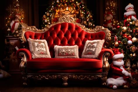 Premium Photo | Elegant living room backdrop with christmas tree and ...