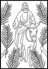 Palm Sunday Coloring Pages Children Bible School Childrens Easter  sketch template