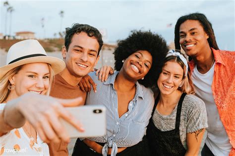 Group of diverse friends taking a selfie at the beach | premium image by rawpixel.com / McKinsey ...