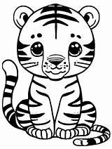 Cute Tiger Coloring Page · Creative Fabrica sketch template