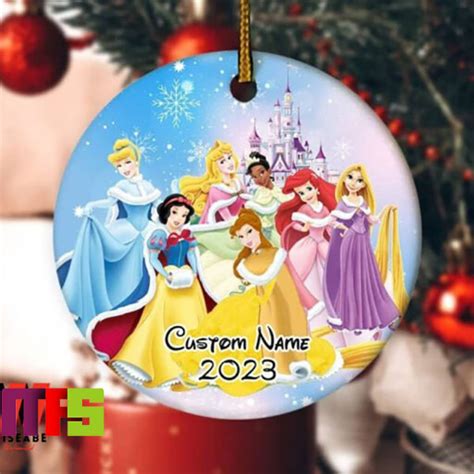 Disney 100 Princess Christmas Tree Decorations 2023 Custom Name Xmas Ornament - Masteez