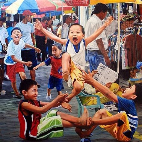 Luksong tinik! Teach your kids how to play outdoors :) painting by ...