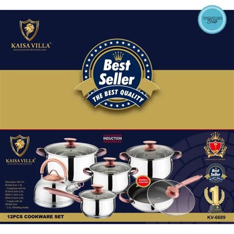 WS Kaisa Villa KV-6689 12 Piece Stainless Steel Induction Cookware Set | Lazada PH