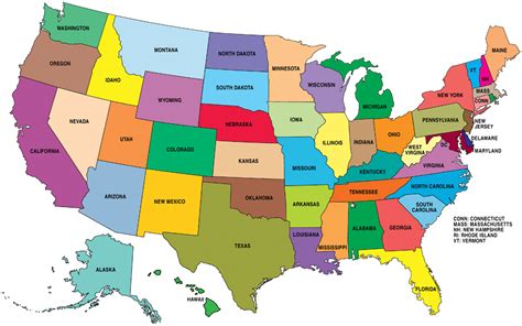 List Of All The 50 States That Make Up The United States Of America