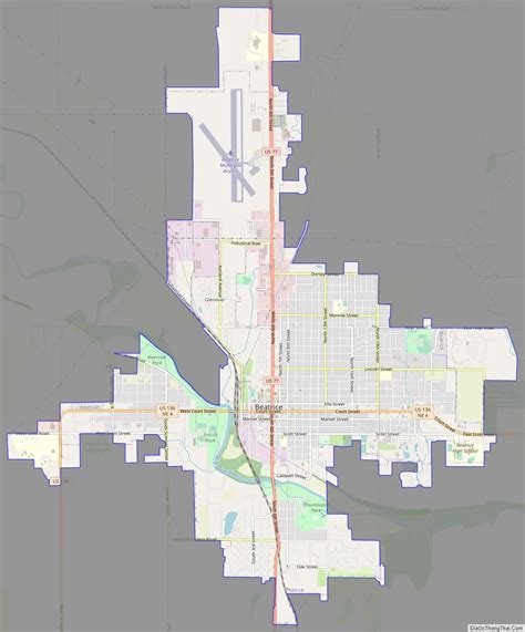 Map of Beatrice city, Nebraska - Thong Thai Real