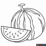 Watermelon Slice Coloring Page  Easy Drawing Guides sketch template