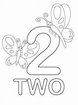 Printable 2 Numbers sketch template