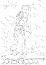 Joan Of Arc Burning At The Stake coloring Page  ColouringPages sketch template