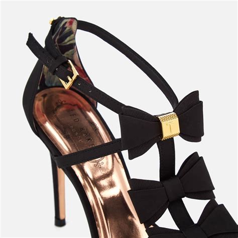 Lyst - Ted Baker Women's Appolini T Bar Triple Bow Heeled Sandals in Black