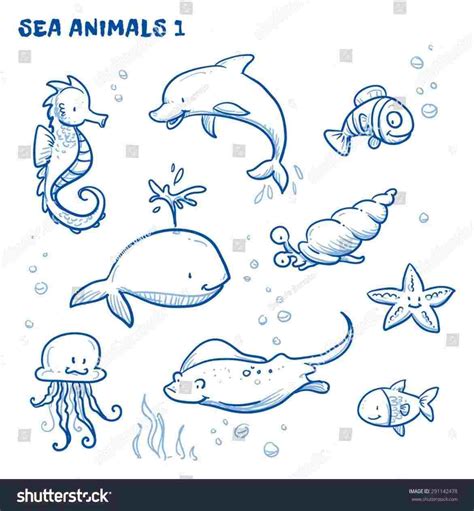 Water Animals Drawing Pics - Water Animals Drawing Images | Digilms ...