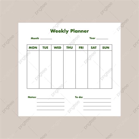 Weekly Planner Agenda Vector PNG Images, Weekly Planner List Background ...