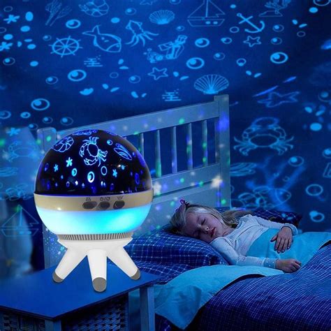 1W Romantic LED Rotating Ocean Projector Night Light For Kid Nursery ...