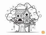 Tree House Coloring Page  Free Printable sketch template