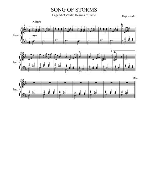 Song of Storms Sheet music for Piano (Solo) | Musescore.com